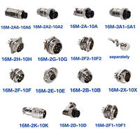 Conector de Aviación Gx16 de 8 Pines Hembra de 16 mm, Tipo DIN, Carcasa de Aleación de Zinc, Conector de Cable Automotriz de Goma, Conector Macho de Cobre de 4 Pines 6