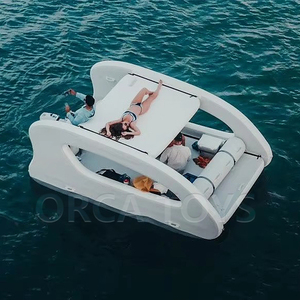 Catamarano elettrico personalizzato da crociera pontone portatile barca pieghevole casa gonfiabile barca per il gioco d'acqua - Product Image 4