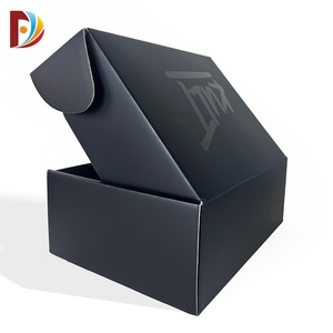 Matt Lamination Cartón corrugado Caja de papel negro personalizado Cajas de <span class=keywords><strong>compras</strong></span> de negocios - Product Image 3