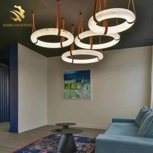 Lámpara Colgante Circular Creativa Posmoderna <span class=keywords><strong>de</strong></span> Alabastro, Lámpara <span class=keywords><strong>de</strong></span> Techo Clásica con Características Españolas para Comedor - Product Image 5