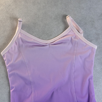 Nouveauté été 2026 – Justaucorps de danse ombré violet tendance avec bretelles ajustables, couleurs personnalisables