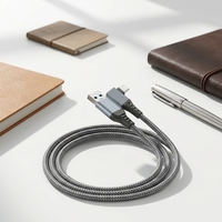 Câble de transfert de données USB vers Type-C à angle droit en alliage d'aluminium TPE tressé 2026, charge rapide 5 Gbit/s, 3 m, pour téléphone portable