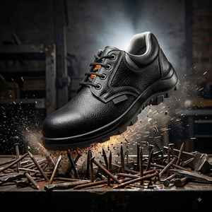 Chaussures de sécurité en cuir pour hommes, fabriquées en Inde, résistantes à l'huile, avec embout en acier pour usage intensif, disponibles à la vente - Product Image 1