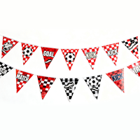 Guirlande de fleurs en papier festive, éléments de football, bannière triangulaire, drapeau avec couleur personnalisée et accessoires de suspension de haute qualité