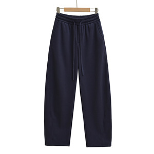 <span class=keywords><strong>Pantalon</strong></span> de survêtement taille haute pour <span class=keywords><strong>femme</strong></span> <span class=keywords><strong>en</strong></span> velours côtelé taille élastique Hip Hop <span class=keywords><strong>pantalon</strong></span> coupe ample pour l'automne hiver - Product Image 3