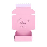 Boîtes d'expédition en carton ondulé rigide kraft rose écologique avec logo personnalisé enveloppe postale vierge d'emballage en papier de couleur avec ruban adhésif à fermeture éclair