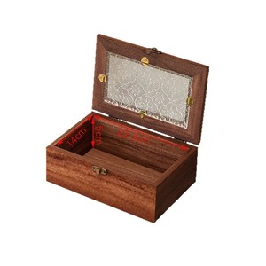 Solid Wood Flip Top Storage Box 18x12x7cm Jewelry Organizer Desktop Ornament Box Antique Style Wooden Box - Product Image 5