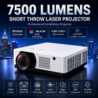 Projecteur laser 3LCD professionnel à courte focale 7500 lumens WUXGA, rapport de projection 0,68-0,82 pour la simulation et l'exposition