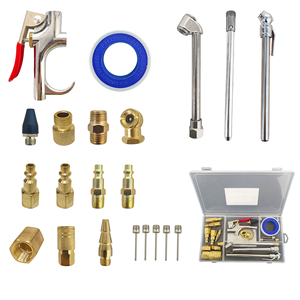 Kit de Conexiones Neumáticas de Alta Resistencia, Pistola de Aire de Acero NPT de 1/4" con Boquilla de Extensión de 4", Mandril de Doble Cabezal y Agujas de Inflado - Product Image 4