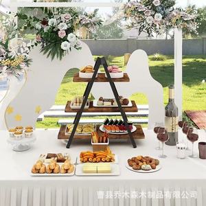 Wooden <b>3</b>-<b>Tier</b> Cupcake <b>Stand</b> Dessert Display Rack Desktop Birthday Party <b>Cake</b> Storage And Display Rack - Product Image 2