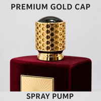 Flacon de parfum vide en verre rouge velours personnalisé avec bouchon doré et coffret cadeau de luxe, flacon pulvérisateur rechargeable de style arabe en gros