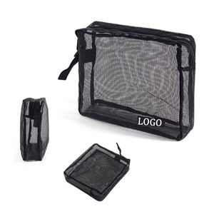 Neceser de viaje de malla de nailon, neceser impermeable con estampado personalizado, organizador de artista de maquillaje - Product Image 4