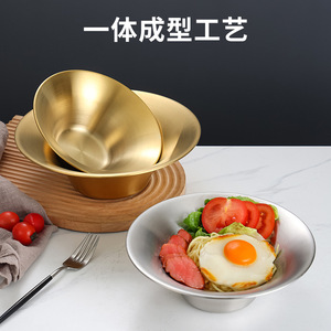 Stainless Steel Bowl Gold And Silver Cold Noodle Ramen Salad Serving Dish Home Kitchen Use - Product Image 5