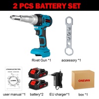 Pistolet à Riveter Électrique Sans Balais 20000N 720W, Pistolet à Rivets-Écrous Sans Fil 2.4~5.0mm, Outils Électriques pour Batterie Makita