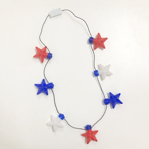 Collana con Stella <span class=keywords><strong>a</strong></span> Cinque Punte LED Luminosa Lampeggiante per Decorazione Festa del 4 Luglio USA - Product Image 5