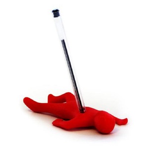 Porte-stylo fantaisie en forme de poupée Vaudou, support de stylo de bureau amusant en forme de personne rouge, cadeau de bureau créatif pour soulager le stress - Product Image 5