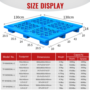 Palet <span class=keywords><strong>de</strong></span> Plástico HDPE <span class=keywords><strong>de</strong></span> Grado Alimenticio, <span class=keywords><strong>de</strong></span> Una Sola Cara, Tipo Euro, <span class=keywords><strong>de</strong></span> 4 Vías, Industrial, Resistente, <span class=keywords><strong>de</strong></span> Nueve Pies, para Almacenamiento <span class=keywords><strong>de</strong></span> Productos Químicos, 500 kg - Product Image 3