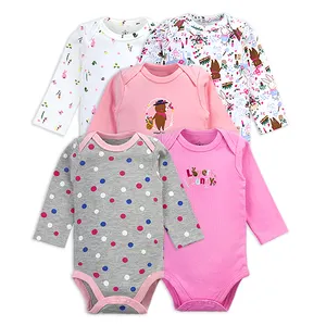 good sell new born to 3 months girls long sleeve mixed design baby clothes cotton newborn baby girl romper set