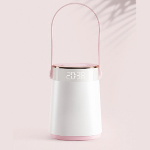Veilleuse Midea avec affichage de l'heure et de la température, commande tactile, rechargeable par USB, LED multicolore, forme ronde - Product Image 1