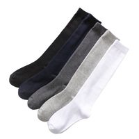 Chaussettes longues respirantes en coton pour hommes, couleur unie personnalisée, chaussettes de ville anti-bactériennes avec logo au bas en Spandex, collection automne
