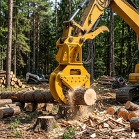 Cisaille hydraulique anti-déformation pour arbres, cisaille à bois haute précision à coupe rapide, durable, pour excavatrice 5-8 tonnes, attache forestière robuste