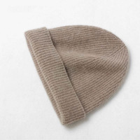 Bonnet en tricot côtelé rayé avec logo personnalisé, unisexe, pour hommes et femmes, luxueux, en laine et cachemire, pour l'hiver