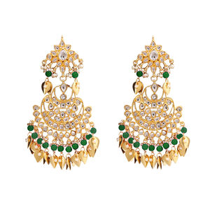 Boucles d'oreilles pendantes plaquées or d'inspiration luxueuse avec ornements de perles, base en alliage pour les fêtes et les mariages, style ethnique, mode féminine - Product Image 5