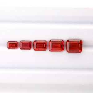 Cadermay Synthetic Zircon Loose Stones Rectangle Orange Red For Jewelry Making - Product Image 2
