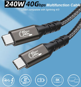 สาย USB4 240W PD 3.1 40Gbps ความเร็วสูง USB C TO USB C CABLE 8K 60Hz Video เข้ากันได้กับ TB4/TB3 braided CORD - Product Image 3