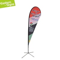 Drapeau de plage imprimé sur mesure, drapeaux en forme de goutte d'eau personnalisés, bannières avec mât de drapeau à vendre