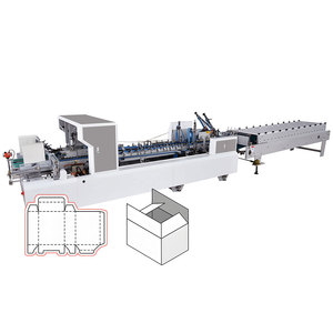 Tự Động Nhỏ Giấy 4/6 Góc Hộp Carton Thư Mục Gluer Máy Kinh Tế Sóng Hộp Dán Gấp Máy Làm - Product Image 1