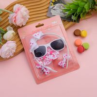 Ensemble d'accessoires mignons pour bébés filles BELLEWORLD avec lunettes de soleil, bandeau à nœud imprimé floral et pince à cheveux