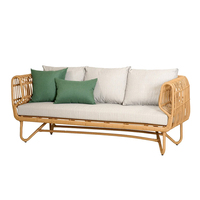 Ensemble de canapés d'extérieur de style indonésien, cadre en alliage d'aluminium, canapé en rotin PE tissé, table basse, combinaison de meubles, ensemble de canapés de jardin