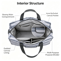 Sac fourre-tout en toile de couleur unie pour femme BSCI, grande capacité, sac à main avec bretelles réglables, résistant à l'eau, pour les courses quotidiennes