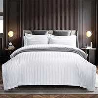 Parure de lit de luxe 4 pièces à rayures géométriques tissées, 100 % coton égyptien, drap-housse, taie d'oreiller, housse de couette