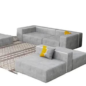 Landing multiple Puzzle block personally interactive leisure Corner Beds Sectional L/I/U Shape Sofa kids play couch set