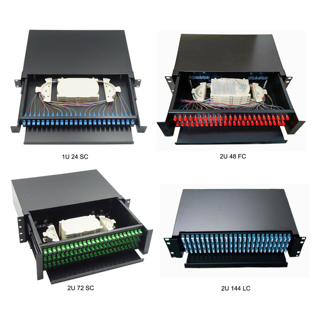 1U 2U 3U 4U Single Model Fiber Optic Patch Panel Rackmount ODF for FTTH Network Optical Fibre FTTH