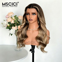 Peluca de Cabello Humano Virgen Malayo con Encaje Frontal Invisible HD 13x6, Ondulado, con Reflejos, Marca Privada de Fábrica, 100% Cabello Humano