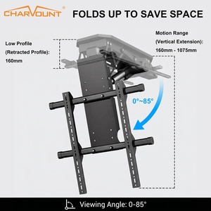 Support de télévision motorisé pour plafond, télécommande, support pliable électrique, écran de 32 à <span class=keywords><strong>75</strong></span> pouces, 40 kg, VESA 600*600, acier laminé à froid, 0-85 - Product Image 2