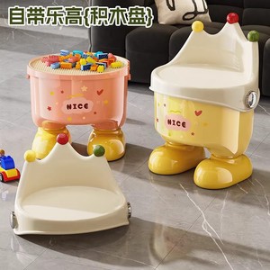 Children's Storage Stool Large <b>Square</b> Type Plastic With Storage For 1-2 Years Kids - Product Image 4