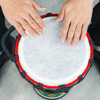 8-inch Beginner Hand Drum with Sheepskin Heads Handmade Maple Wood African Percussion Instrument