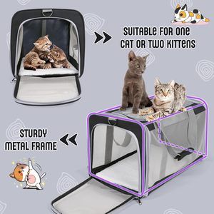 Sac de transport pour animaux de compagnie personnalisé à quatre côtés avec fenêtre en maille PC et poche latérale pour tablette, respirant et portable - Product Image 4