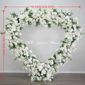 DKB Hot Selling Silk Wedding Arch Floral Arrangements with Customizable Eco-Friendly <b>Heart</b> Shaped Flower Arch - Product Image 2