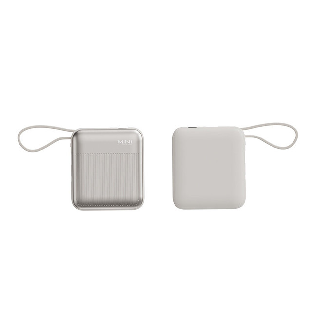 Compact 10000mAh PD20W Built in Dual Charging Cable Mini Mobile Battery LED Display Power Bank