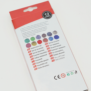 Vendita calda 12 colori Semi secchi colori metallici artista solido acquerello vernice Set con pennello - Product Image 3