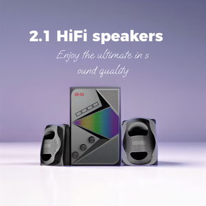 ลำโพงซับวูฟเฟอร์ 2.1CH ระดับมืออาชีพ ระบบเสียงไฮไฟ 30W RGB ลำโพงคอมพิวเตอร์ ลำโพงตั้งโต๊ะ พร้อมช่องต่อ USB FM และบลูทูธ - Product Image 5