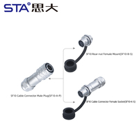Connecteur rapide étanche STA SF10 IP67 pour aviation, 2, 3, 4, 5 broches, câble électrique 5A pour applications d'alimentation