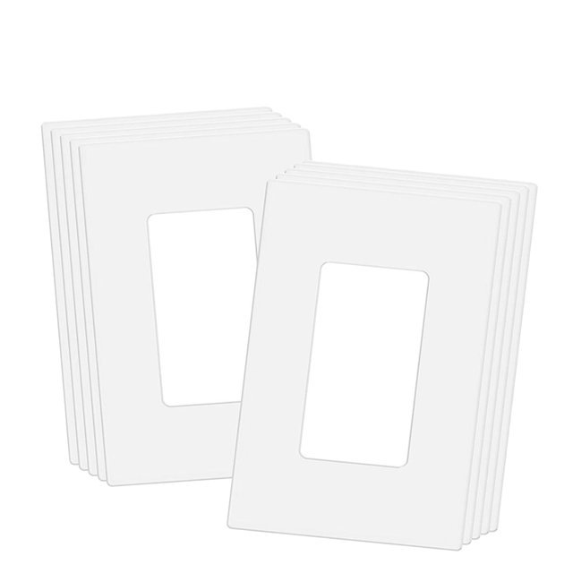 1-Gang Unbreakable Polycarbonate Screwless 20A 1-Way Decorator Wall Plate Light Switch Outlet Cover