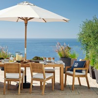 Meubles de banquet pour terrasse extérieure de restaurant, banc de salle à manger 6 places et table en teck