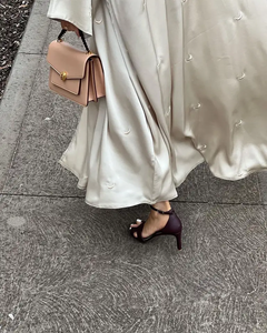 ファッション女性ドバイアバヤモダンスタイルムーン刺繍オープンアバヤ女性イスラム教徒のドレスカーディガン - Product Image 4